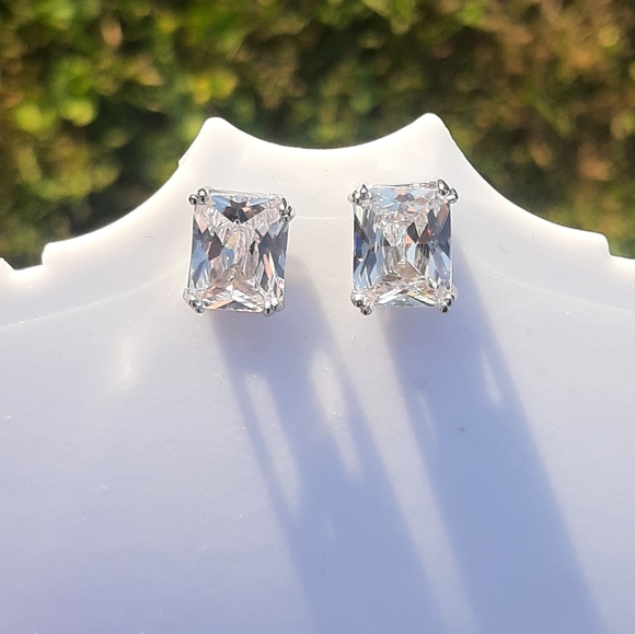 Jewelry - 7.58ctw Emerald Cut Diamond Stud Earrings NEW